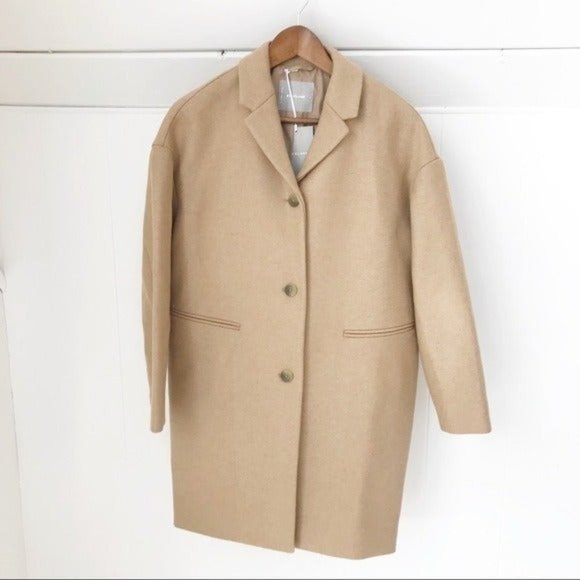 EVERLANE Cocoon Tan Wool Blend Coat Long Camel - Picture 7 of 13